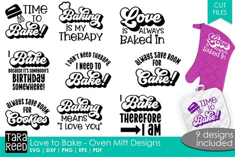 love  bake oven mitt designs graphic  tarareeddesigns creative
