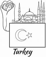 Flag Mosque Kebab Flags sketch template