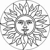 Sun Mexican Coloring Drawing Pages Aztec Clip Face Drawings Folk Moon Adult Shine Let Designs Color Printable Result Vollrath Lisa sketch template