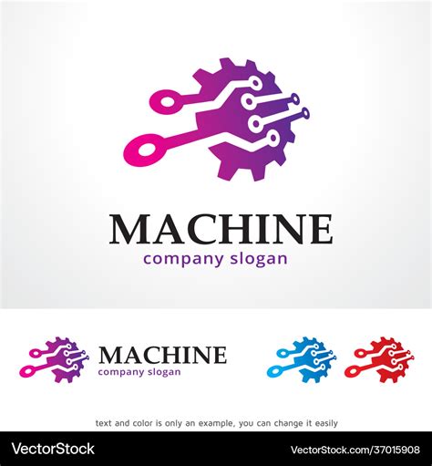 machine logo template design royalty  vector image