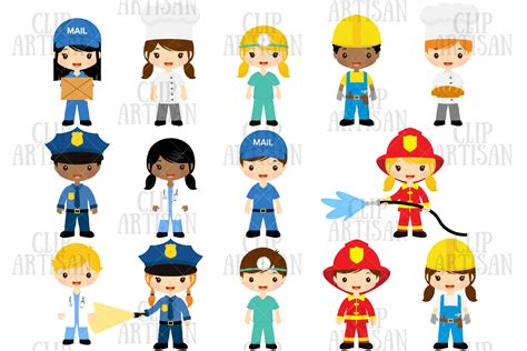 community helpers clipart professions graphic  clipartisan creative