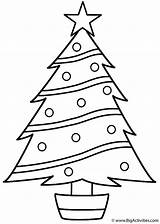 Christmas Coloring Tree Trees Merry Print sketch template