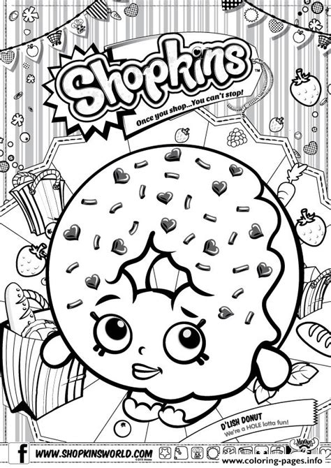 shopkins  lish donut coloring pages printable