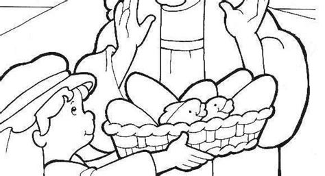 loaves  fishes coloring page kids church pinterest coloring