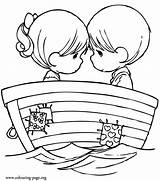 Coloring Pages Couple Cute Precious Moments Kids Boat Book Flickr Color Colouring Lake Printable Books Valentines Valentine Drawing Girl Adult sketch template