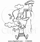 Hanging Cliff Limb Clipart Line Woman Cartoon Toonaday Royalty Vector 2021 sketch template