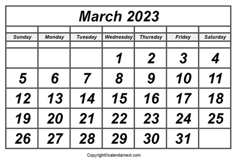 printable march  calendar template  holidays