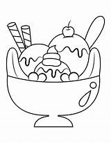 Ice Cream Coloring Sundae Pages Printable Pdf sketch template