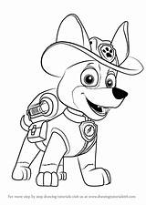Patrol Paw Tracker Draw Drawing Coloring Step Para Pages Sketch Drawingtutorials101 Desenhos Tutorials Coloriage Colorir Imprimir Canina Patrulha Dessin Dog sketch template