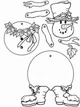 Snowman Coloring Puppet Part Creepy Template sketch template