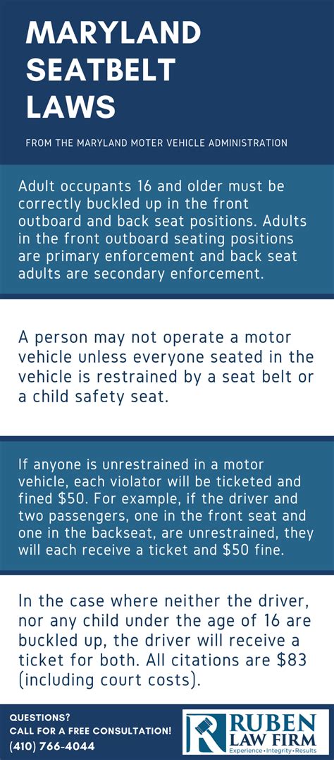 maryland seatbelt laws 2023 ruben law firm