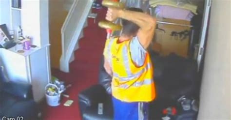 Workman Caught On Camera Pleasuring Himself In Couples Living Room