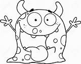 Monster Coloring Pages Silly Cartoon Printable Funny Drawings Happy Monsters Colouring Cute Outline Clipart Halloween 123rf Previews Color Kids Drawing sketch template