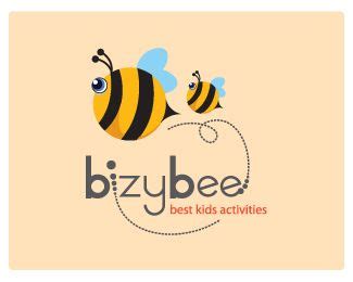 bizybee logo design  children educational perfect logo suitable  children activities