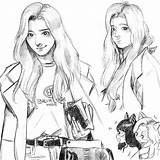 Nayeon Momo Qnd Chae sketch template