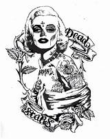 Monroe Marilyn Coloring Pages Drawing Tattoos Outline Skull Color Sugar Collection Drawings Printable Getcolorings Getdrawings Grable Betty Print Paintingvalley sketch template