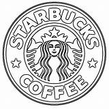 Logo Coloring Starbucks Printable Pages Coffee sketch template