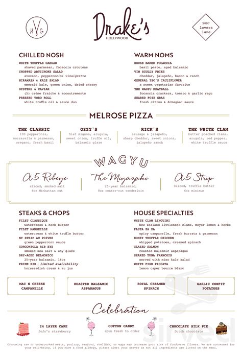 menu  drakes  dallas tx sirved