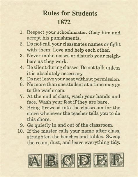 rules  teachers   students   vintage news daily