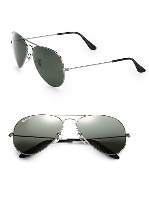 ray ban 58mm aviator sunglasses in silver for men silver black lyst