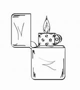 Lighter Vector Flame Sketch Isolated Background Stock sketch template