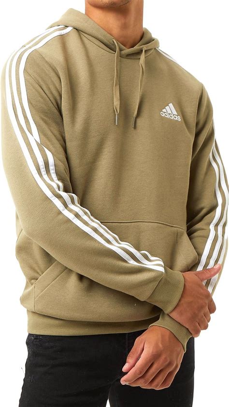 adidas essentials  stripes fleece trui hoodie groen heren maat xs bolcom