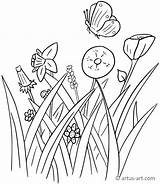 Blumenwiese Ausmalen Ausmalbilder Artus Downloaden sketch template