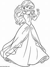 Coloring Pages Disney Princess Ariel Dress Library Clipart Mermaid Little sketch template