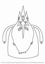 Ice King Adventure Time Draw Drawing Step Tutorials sketch template