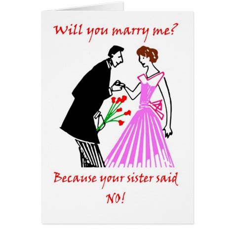 marriage proposal funny humor wedding card zazzle