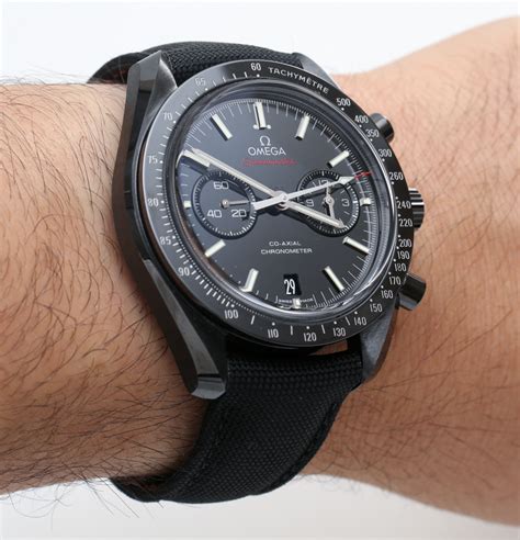 omega speedmaster co axial chronograph dark side of the moon black