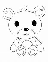 Bear Coloring Teddy Pages Printable sketch template