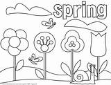 Spring Coloring Flower Pages Flowers Printable Color Getdrawings Getcolorings sketch template