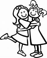 Hugging Colouring sketch template