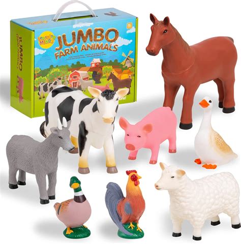 large farm animals figures realistic simulation jumbo plastic farm