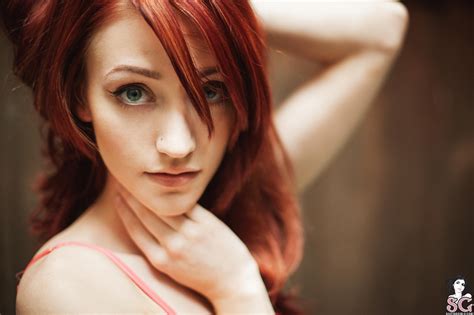 2048x1363 Annalee Suicide Redhead Flowers Suicide Girls Women Face
