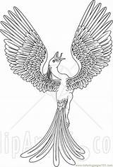 Coloring Pages Phoenix Bird Flying Fenix Printable Color Magical Fantasy Designlooter Drawings sketch template