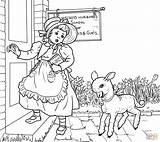 Mary Coloring Lamb Little Had Nursery Rhyme Goose Mother Pages Rhymes Printable Colouring Color Drawing Print Lyrics Sheets Kids Supercoloring sketch template