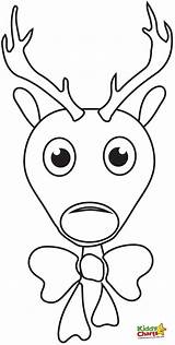 Rudolph Reindeer Nosed Kiddycharts Reno Cabeza sketch template