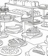 Coloring Food Bakery Cake Adult Colouring Book Cooking Bread Pages Desert Only Kids Books Korean Sheets Color Printable Mandala Etsy sketch template