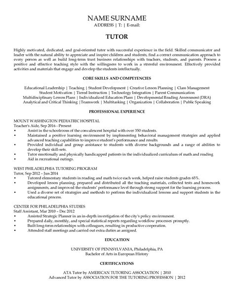 professional tutor resume examples   clicks resumegetscom