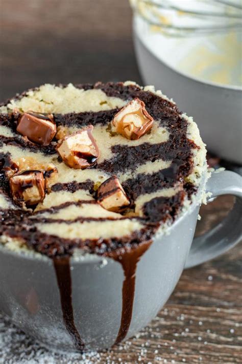 microwave mug cake recipe easy microwave snickers mug cake