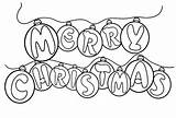 Merry Christmas Coloring Pages Printable Color Ornaments Clip Kids Colouring Happy Bored Quotes Sheets Words Say Coloring4free Printables Book Print sketch template