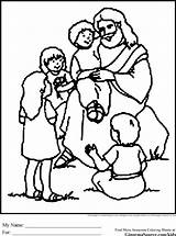 Jesus Coloring Pages Kids Children Feeds Thousand Five Color Birth School Christ Sabbath Comments Sheets Coloringhome Popular sketch template