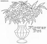 Pot Flower Coloring Pages Color Colorings sketch template