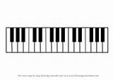 Piano Drawing Musical Tutorials Keyboard Easy Touches Drawingtutorials101 Welke Noten Zitten sketch template