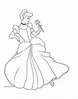 Cinderella Coloring Pages Rose Holding Disneyclips Disney Funstuff Printable sketch template