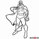 Magneto Coloring Draw Men Pages Step Sketchok sketch template