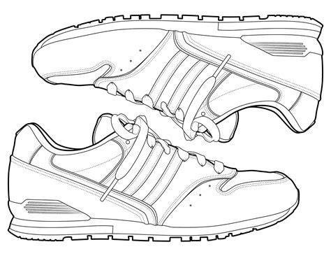 running shoe coloring page warehouse  ideas