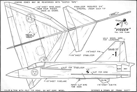 viggen catapult launch glider article plans march  american